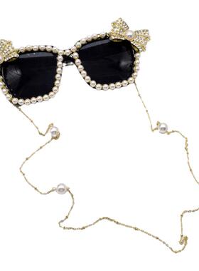 墨镜个性风珍珠ins大框太阳镜