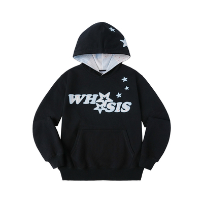 WHOOSIS（不知其名）碎花拼布贴布绣连帽卫衣春季百搭校园男女潮