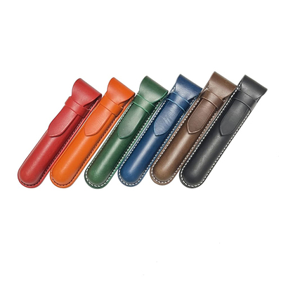 手造植鞣牛皮革抗压大号单支笔套