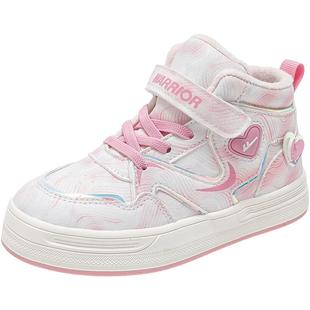 回力女童二棉鞋加绒高帮运动鞋2025冬季新款女宝高帮板鞋保暖冬鞋