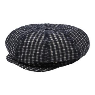 JOJOKUR「透光格纹」镇店八角报童帽半透深细格经典适配颅顶修饰