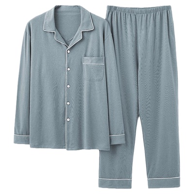 男士纯棉开衫长袖春秋款睡衣