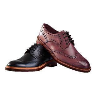 OliverSweeney牛皮复古布洛克雕花绿底德比正装皮鞋男SAUNDERS