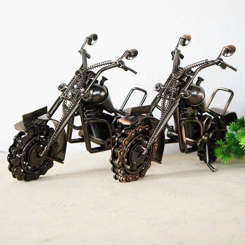 家居装饰品特大号链条摩托车模型风格二选工艺色摆件礼品欧式装饰