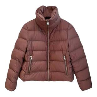 颖颖家 简约进口防水面料绒面拼接绗缝双拉链90白鹅绒羽绒服W1667