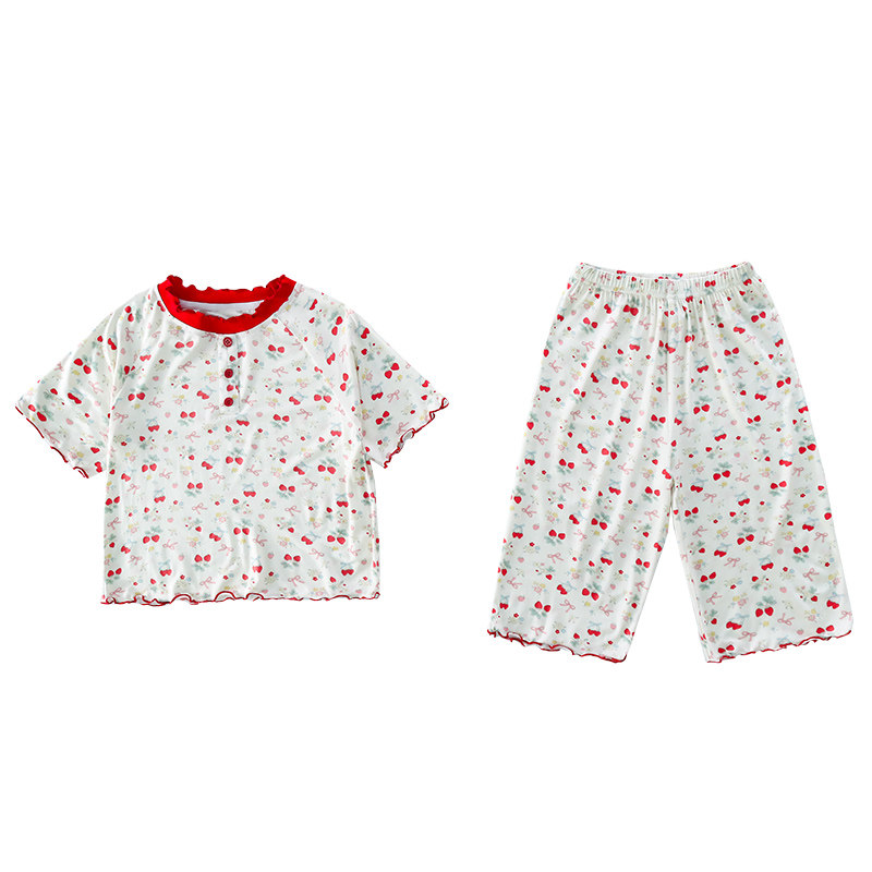 女童夏季樱桃甜美家居服套装