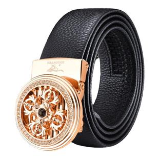 七匹狼网红皮带男士真皮自动扣腰带年轻人时来运转头层牛皮潮裤带