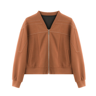 SANI奥莱特卖商场同款26春季装时尚棒球领休闲外套落肩袖夹克女