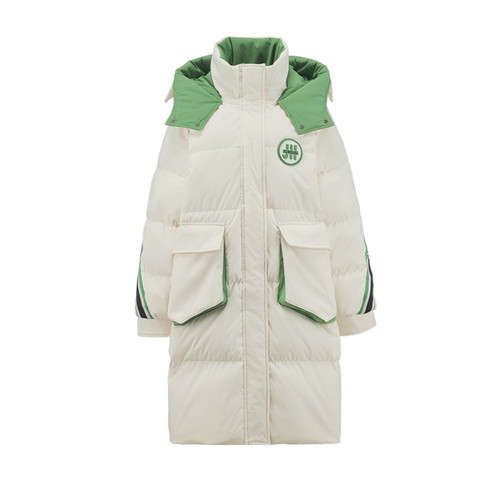 大码胖mm保暖羽绒服女中长款冬季新款时尚宽松显瘦白鸭绒加厚外套