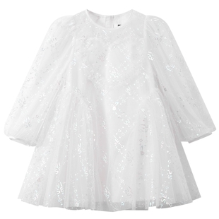 安奈儿童装中大女童长袖连衣裙春季款甜美可爱网纱公主裙时尚