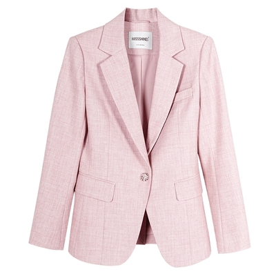 米思阳通勤休闲粉色西装