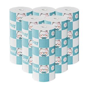 妙然一次性可撕取印花懒人抹布家务清洁厨房吸水纸巾洗碗布6卷