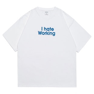 GOGOSOON夏季新款短袖T恤男300g全棉美式字母印花宽松青少年上衣Q