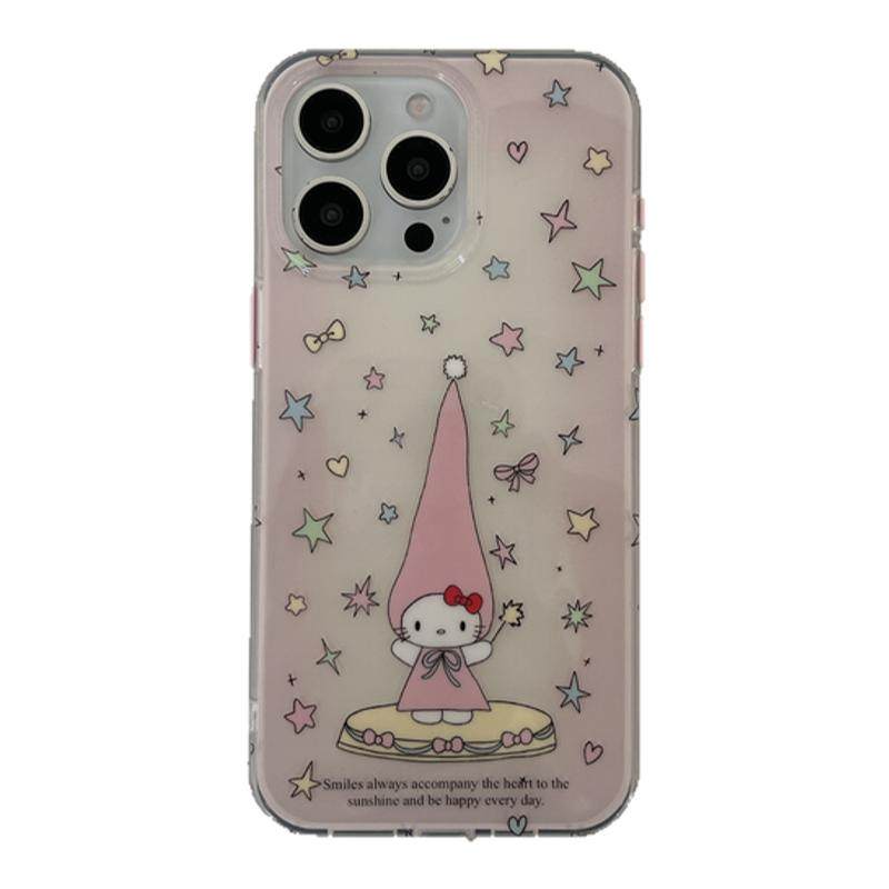 独壳ins粉色渐变星星猫咪带链条适用17苹果16手机壳双层iPhone15promax新款14ProMax防摔13pro