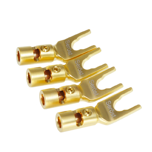 serost紫铜镀金发烧音响喇叭线插头香蕉头功放音箱y插头