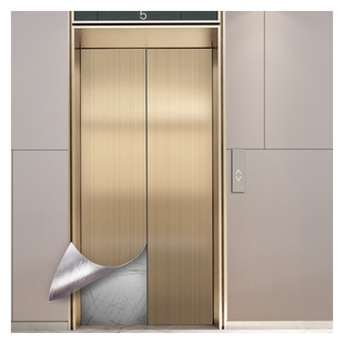 电梯门贴纸高级感一梯一户电梯贴膜轿厢电梯内部装饰拉丝金属贴纸