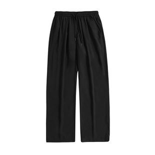 胖胖哥冰丝裤子男款夏季潮牌直筒裤宽松运动裤潮流大码胖子休闲裤