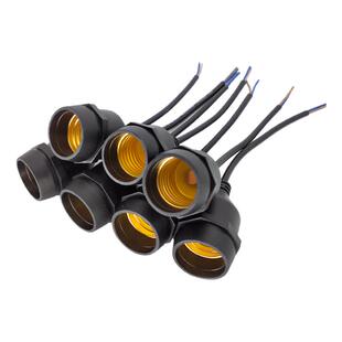 E27螺口灯座带线防水紫铜加长灯头户外螺口防雨耐温耐摔不破专用