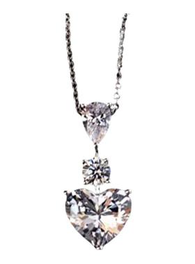 3克拉轻奢爱心水滴锁骨链