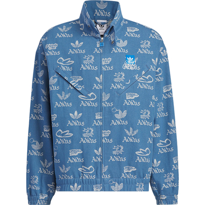 Adidas/阿迪达斯正品三叶草男士运动宽松满印时尚外套JX1814