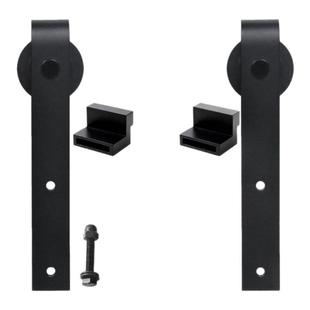 碳钢美式谷仓门吊轨轨道全套配件滑轨直臂型移门推拉门隔断门滑轮