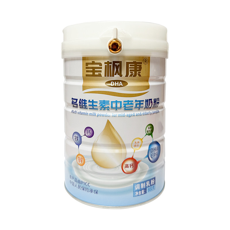 宝枫康DHA多种维生素中老年奶粉 高钙补钙提升记忆力保护视力罐装