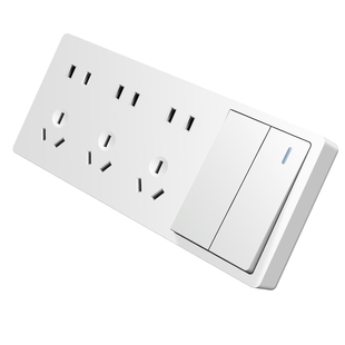 国际电工明装插座开关墙壁明线超薄家用一开五孔二十五孔面板多孔