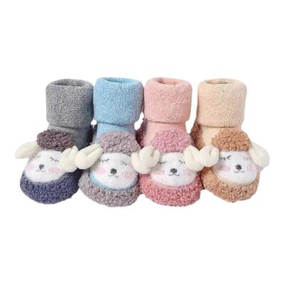 宝宝秋冬季加绒学步袜保暖地板袜