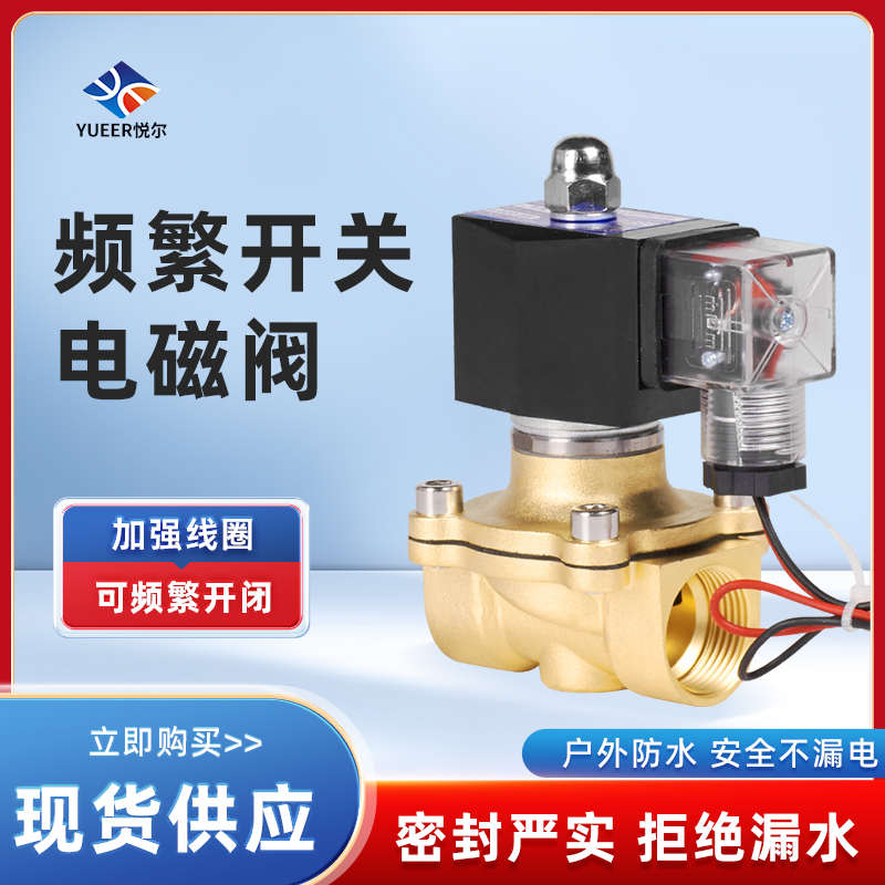 常闭电磁阀220v24v控制水阀密封线圈12v4分6分管道电子开关阀门