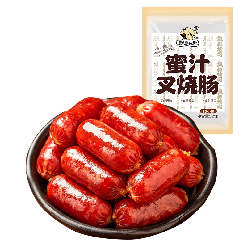 飘零大叔蜜汁叉烧肠30小包开袋即食肉枣甜肠小香肠飘叔烤肉小零食