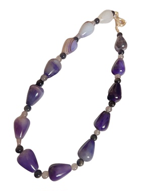 原创设计小众简约紫纹玛瑙项链