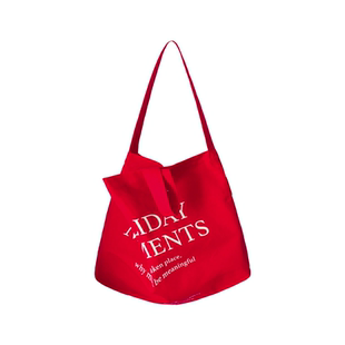 SecondMoon百搭休闲帆布包红色手拎单肩斜挎包小众原创日韩ins