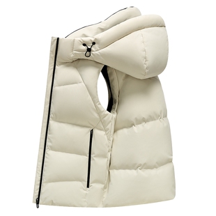 鸭鸭羽绒马甲男女同款2025年秋冬新品百搭宽松短款连帽厚款上衣S