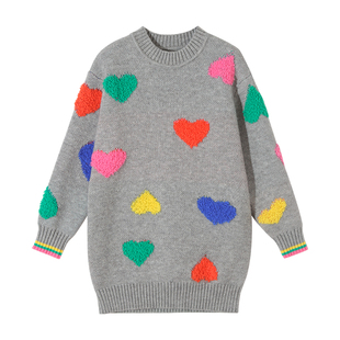 女童毛衣裙含羊毛针织连衣裙秋冬2025新款儿童中长款针织衫裙子