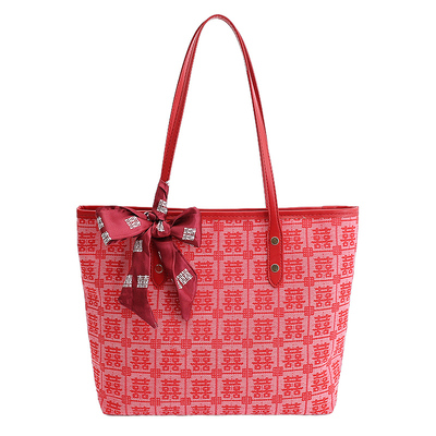 新中式喜字红色大容量新娘托特包