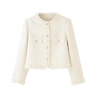 mc2夹棉小香风外套女装冬装新款法式千金风气质款重工设计感加厚