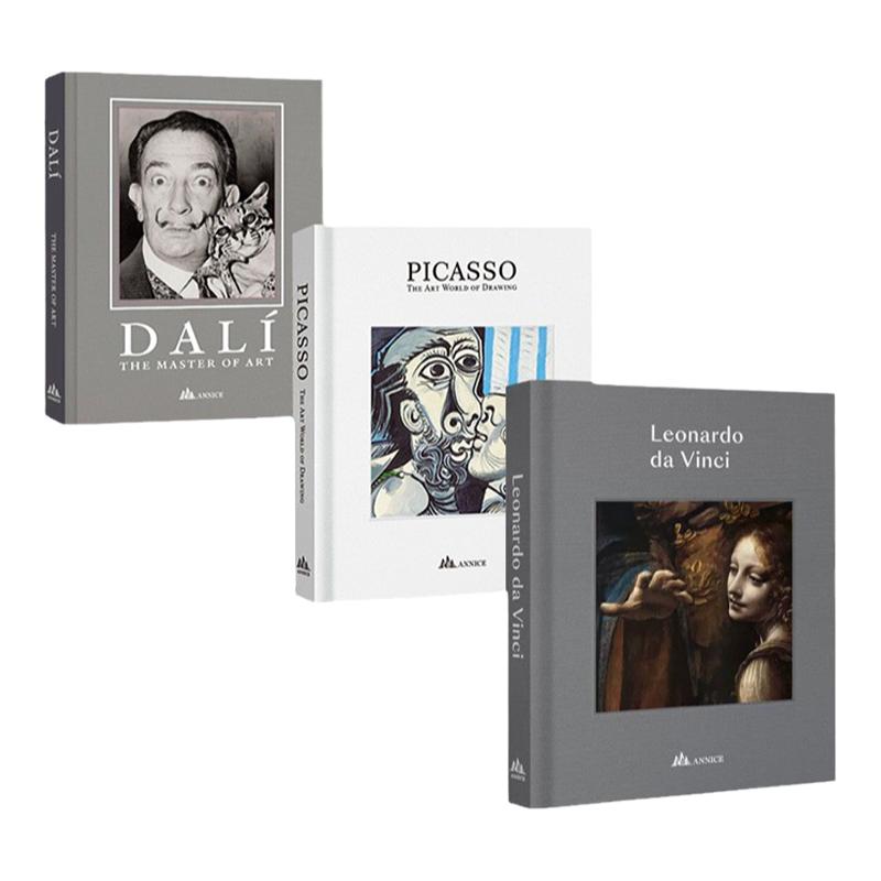 现货 艺术大师绘画系列 3本套装:Dali 达利 + Picasso 毕加索 + Leonardo Da Vinci 达芬奇 珍藏版作品全集绘画艺术画册