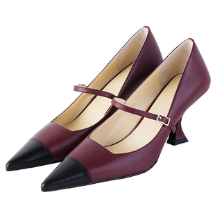 IORE理想矿石设计师2025早春新款法式极简牛皮细跟玛丽珍高跟单鞋