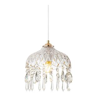 中古风轻奢长线床头吊灯卧室柜灯法式走廊过道入户玄关小个吸顶灯