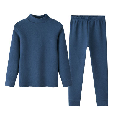 高领男童保暖内衣套装德绒加绒加厚中大童打底儿童秋衣秋裤男孩冬