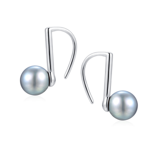 MissQueeny奎妮小姐|小音符天然灰珍珠耳钩原创小巧精致简约可爱