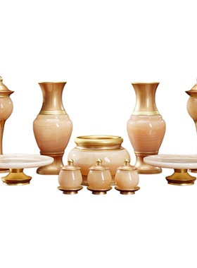 天然青玉黄玉佛具用品供具套装