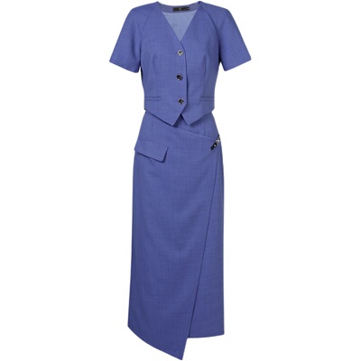 2025夏季新款气质大女主宽松显瘦设计感上衣+百搭显瘦半裙套装