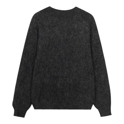 INXX Standby系列撞色纱线提花仿马海毛圆领针织衫灰色XMD3060894