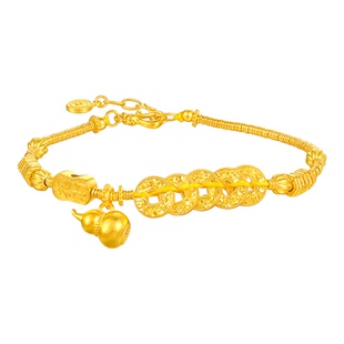 碎碎冰五帝钱盘缠手链时尚轻奢金包银招财纳福葫芦挂坠手串送女友