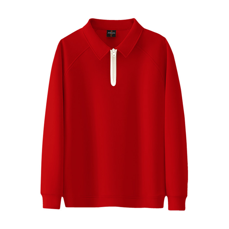 快餐饮奶茶咖啡烘培火锅店POLO翻领t恤长袖服务员服秋冬款休闲装