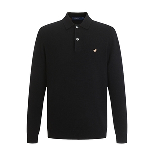 LONDA 伦德马秋冬新款男士翻领羊毛衫时尚商务休闲长袖polo毛衣帅