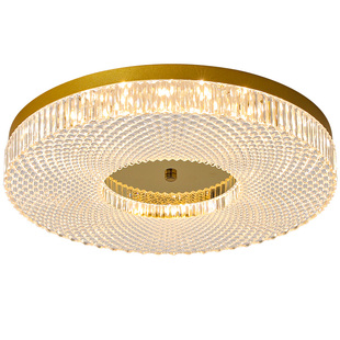 轻奢水晶吸顶灯主卧室房间灯圆形简约阳台客厅书房灯具2025年新款