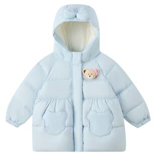 【三防】PawinPaw卡通小熊童装冬季女宝宝中长款羽绒服