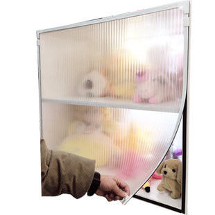 餐边柜杂物间遮挡帘茶水柜柜子长虹软玻璃无味防尘帘门帘窗帘磁吸